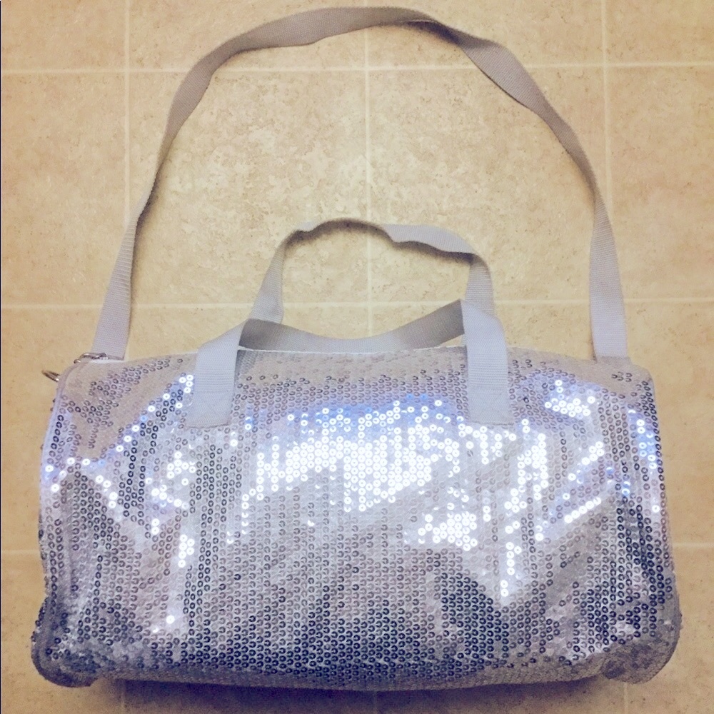 Silver sparkly children’s duffle bag